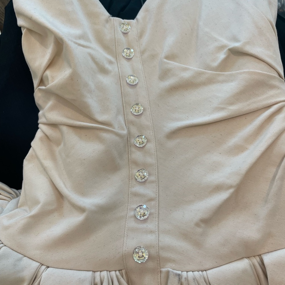 Christopher John Rogers ruched strapless handkerchief corset dress Size 0 NWT - Picture 9 of 11